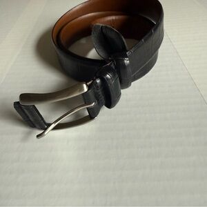 Men's Black Genuine Italian Leather Belt Size 36/91